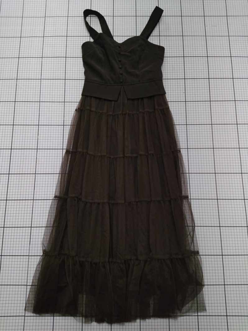 ◇ ⊂ 【ノヘア Nohea】ND-3230163-B ティアードチュールワンピース ブラック系 Mサイズ レディース E 【中古】