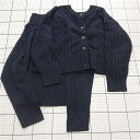 ◇ ⊇ 【フリークスストア FREAK'S STORE】ケーブル編みニットカーディガン&ハイネックニットセット ネイビー系 Fサイズ E 【中古】