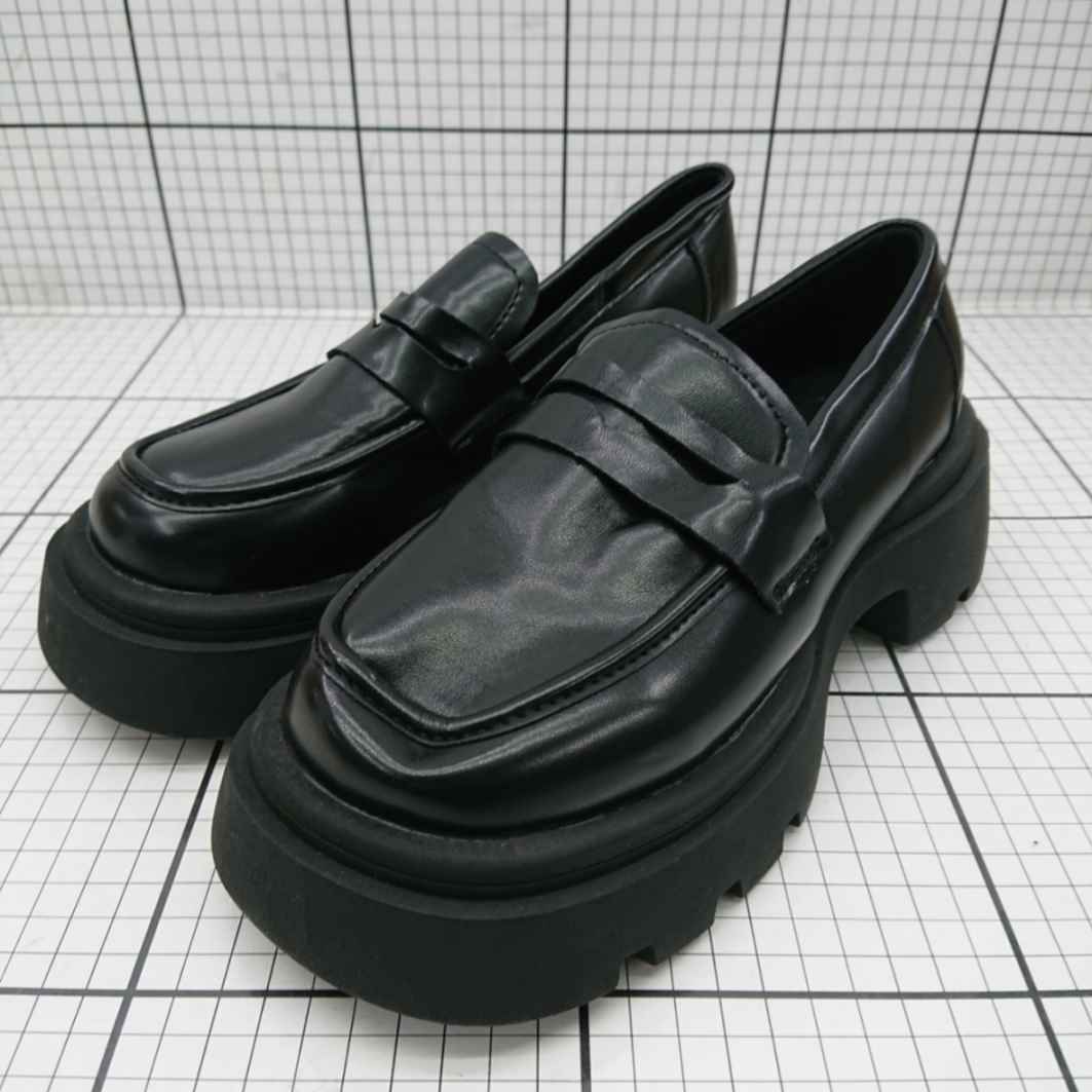 ◇ Θ GRL グレイル 厚底 シンプル ローファー サイズ24.5cm ブラック系 レディース E 【中古】