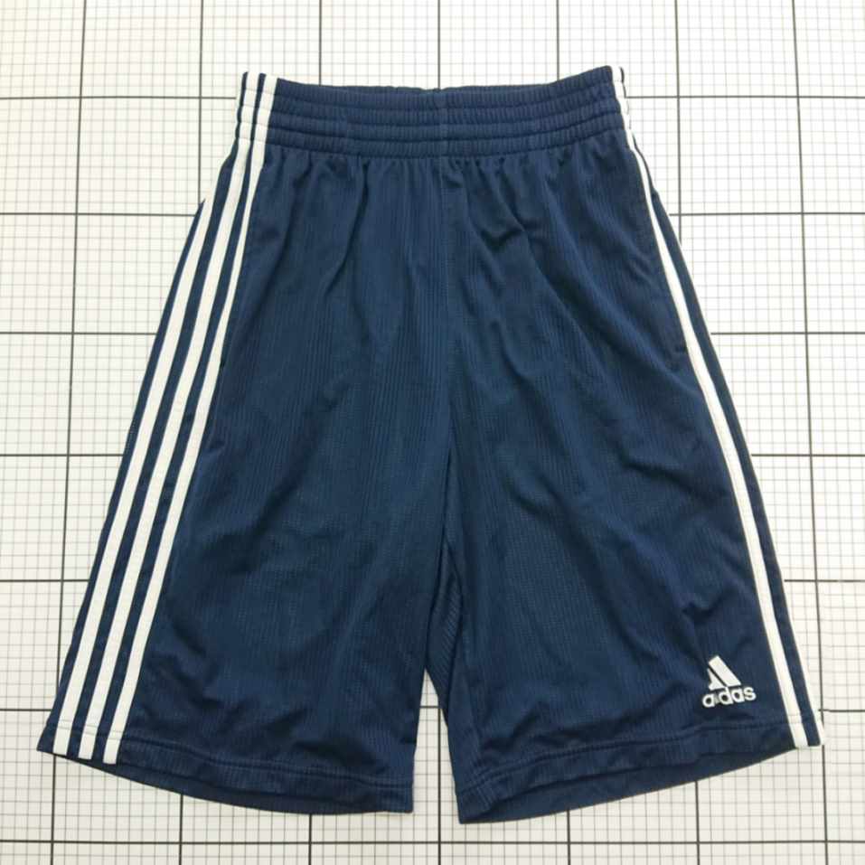 ◇ Θ adidas アディダス バスケ スポーツ バスパン ハーフパンツ サイズM ネイビー系 メンズ E 【中古】