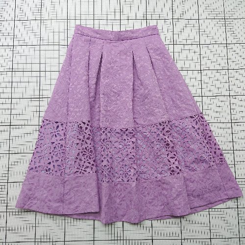 ◇ Θ マーキュリーデュオ 可愛い系 膝丈 ヒートカット切替 スカート サイズF ピンク系 レディース E 【中古】