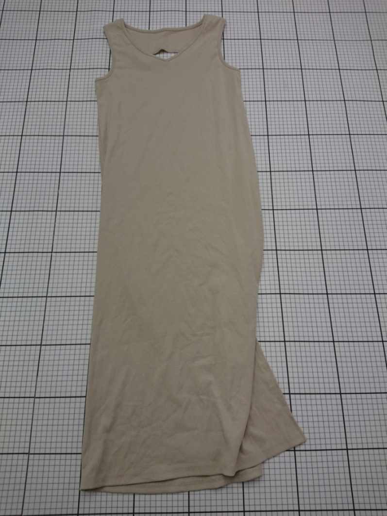 ◇ ⊂ CHILLFAR ノースリーブリブワンピース ベージュ系 F レディース E 【中古】