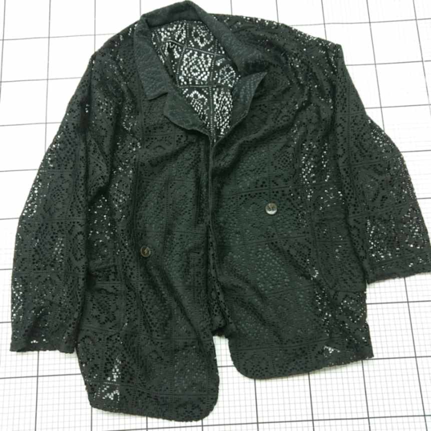 ◇ ⊂ epnok エプノック レース 透け感 重ね着 長袖 ジャケット サイズ不明 ブラック系 メンズ E 【中古】