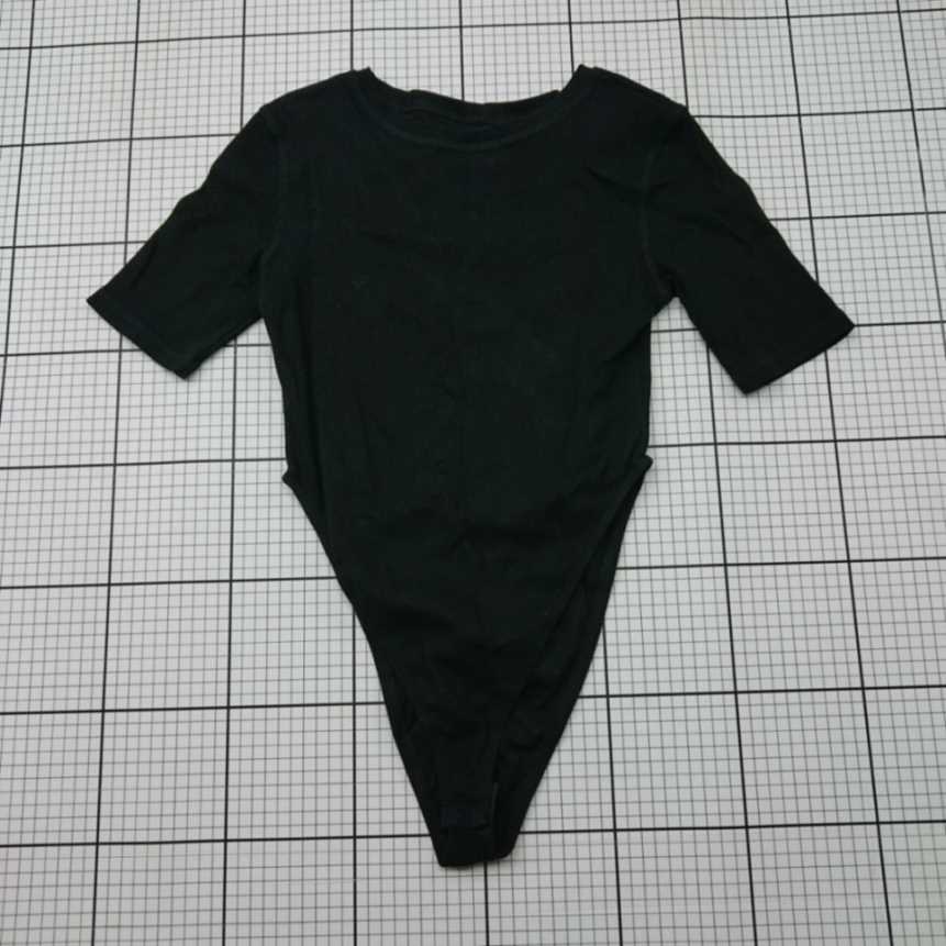 ◇ Θ HANNE アン 半袖 ハーフスリーブボディスーツ サイズフリー ブラック系 レディース E 【中古】