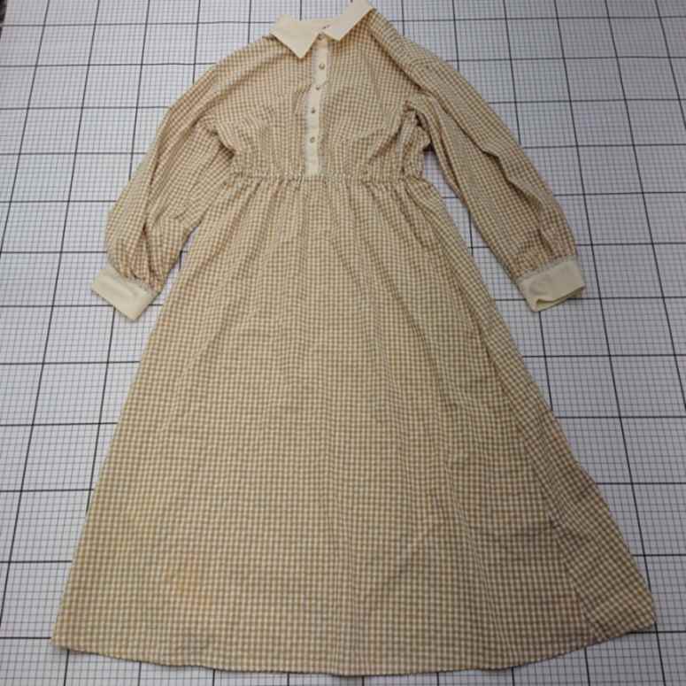 ◇ ⊂ axes femme アクシーズファム チェック柄 長袖 ロング丈 ワンピース サイズF イエロー系 レディース E 【中古】