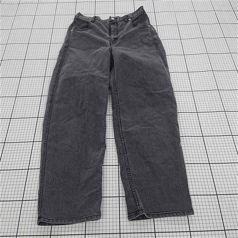 ◇ Θ 【イーチ each】96-181038 ブラック系デニムパンツ 綿混 ワイドシルエット E 【中古】