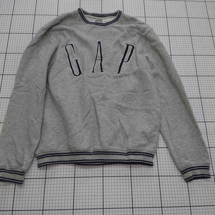 ◇ ⊇ 【ギャップ GAP】ロゴ刺繍 クルーネック スウェット グレー系 メンズMサイズ E 【中古】(4)