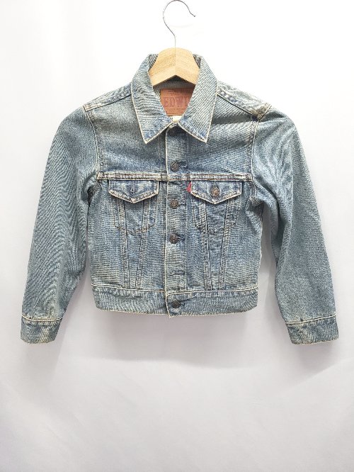 ◇ Θ EDWIN エドウィン キッズ 子供服 長袖 デニム ジャケット Gジャン サイズ130 インディゴ系 男の子 E 【中古】