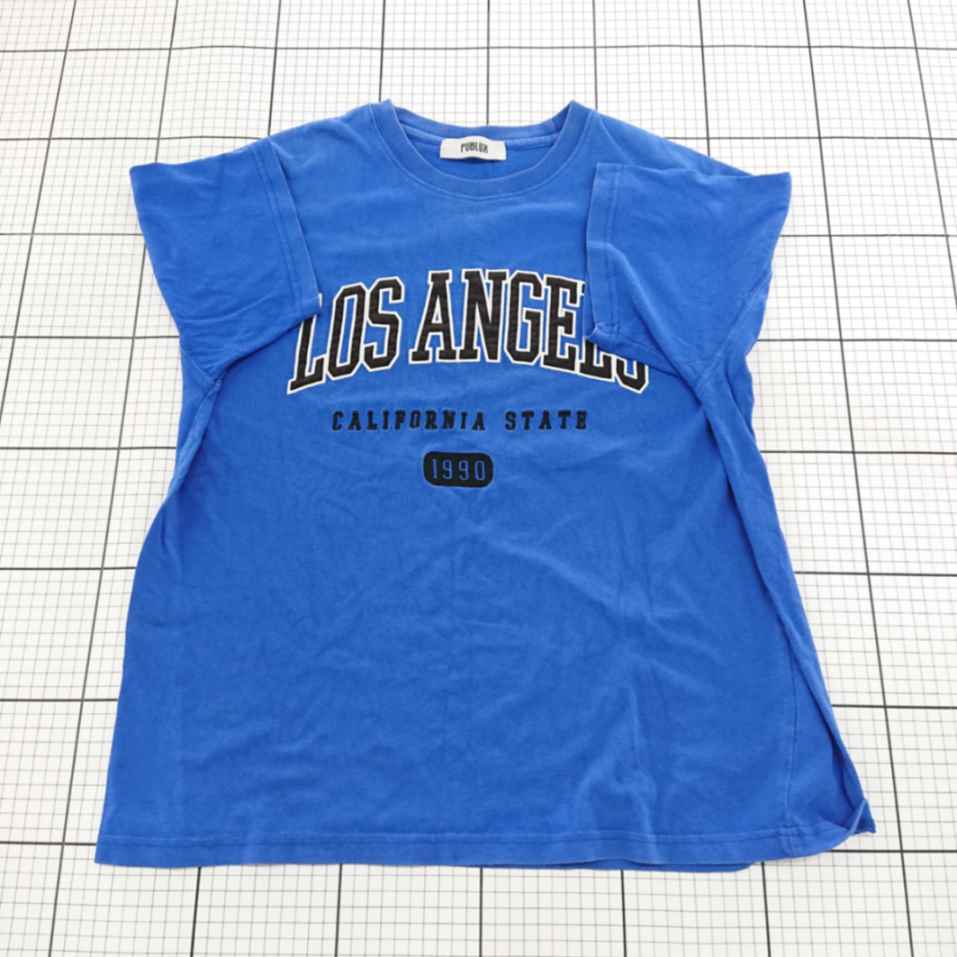 ◇ ⊂ PUBLUX パブリュクス 刺繡 半袖 Tシャツ カットソー サイズS ブルー系 メンズ E 【中古】