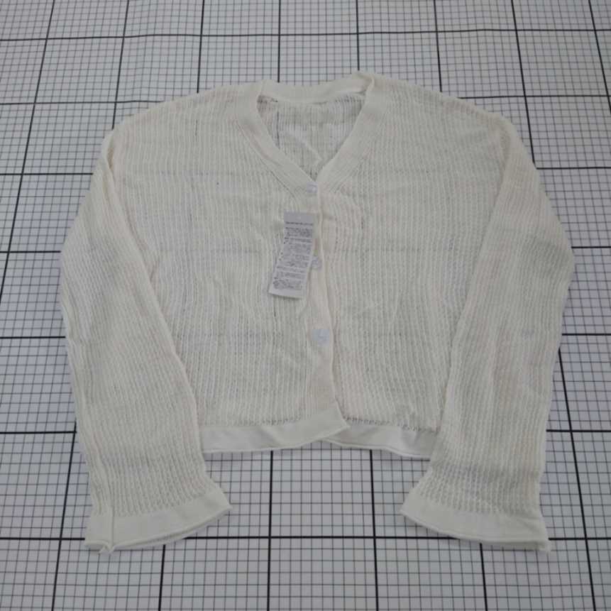 ◇ 未使用 ⊂ K&G INTERNATIONAL ショート丈 長袖 カーディガン サイズF ホワイト系 レディース E 【中古】
