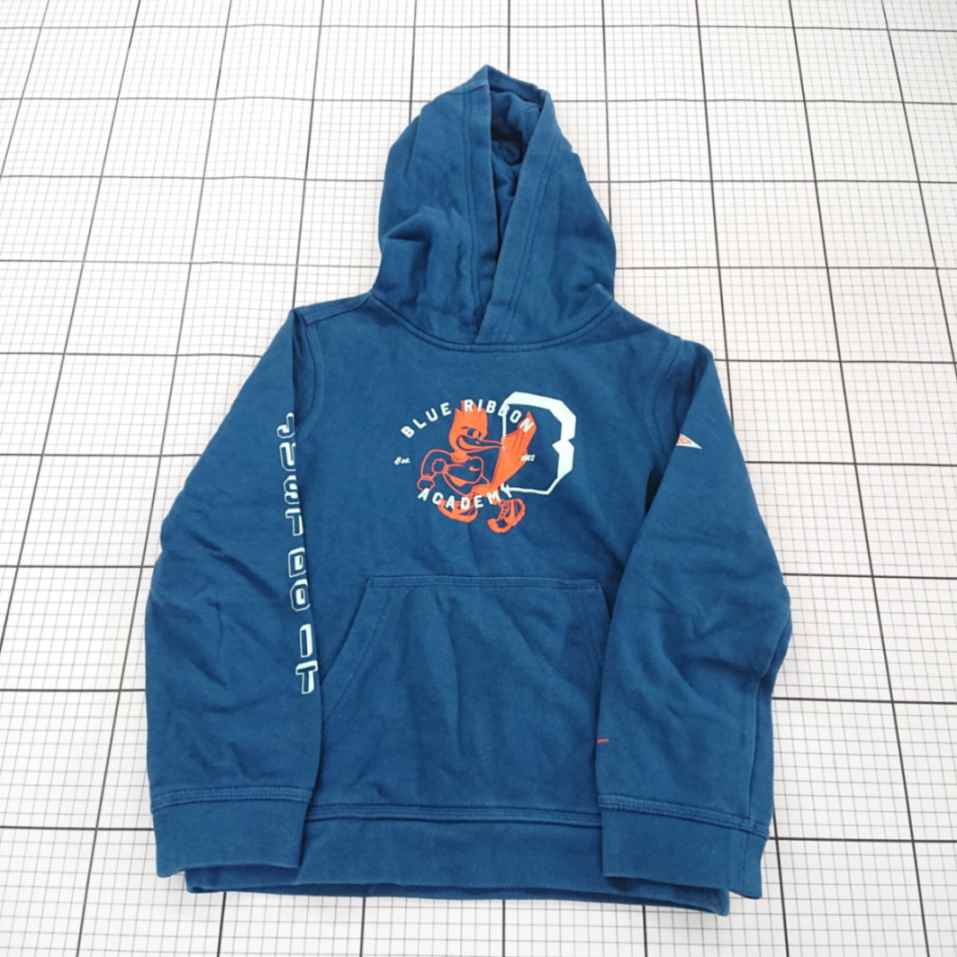 ◇ ⊆ NIKE ナイキ DQ9095-460 裏起毛 長袖 プルオーバー パーカー サイズ140 ブルー系 キッズ 子供服 E ..