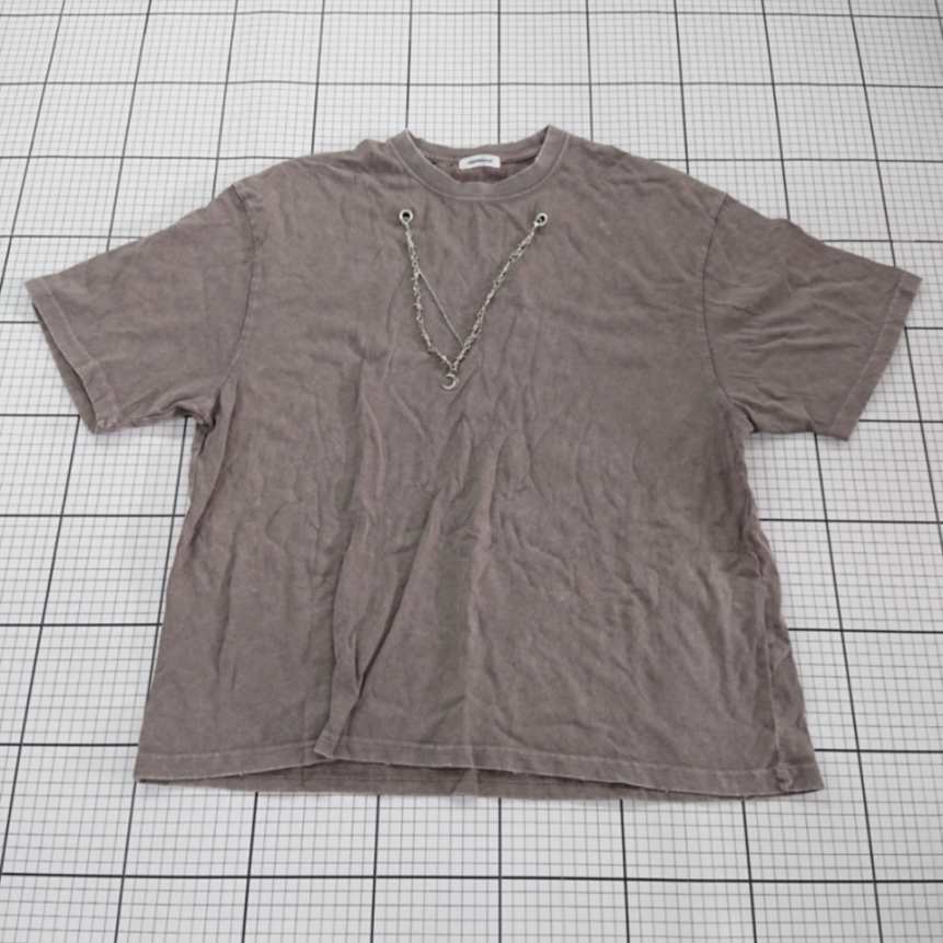 ◇ Θ sedacle セダクル チェーン付き 半袖 Tシャツ カットソー サイズS アッシュモカ系 レディース E 【中古】
