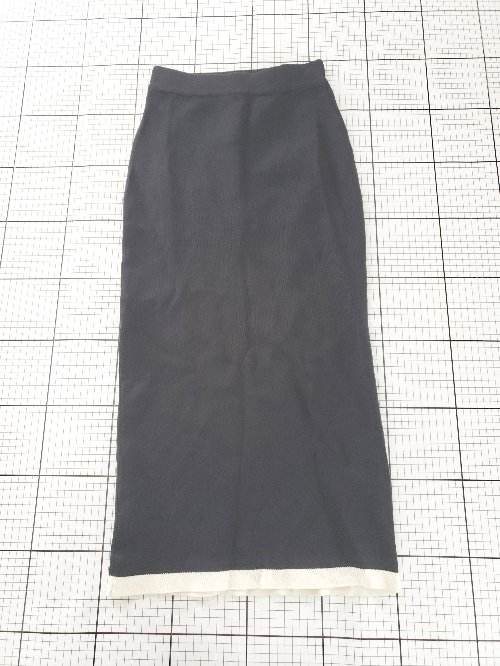 ◇ ⊇ SYSORUS  シソラス バイカラー ロング タイト ニット スカート サイズS ブラック ホワイト系 レデ..