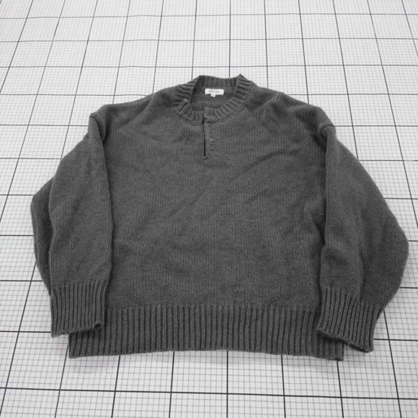 ◇ ⊇ Chillfar チルファー オーバーサイズ ハーフボタン 長袖 ニット セーター サイズF ダークグレー系 レディース E 【中古】