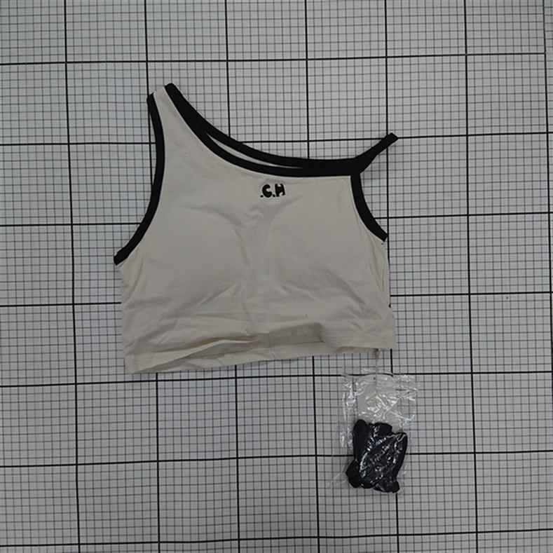◇ ⊂ 未使用 Chico タグ付き チョーカー付アシメワンショル刺繍タンクトップ  サイズF ホワイト ブラッ..