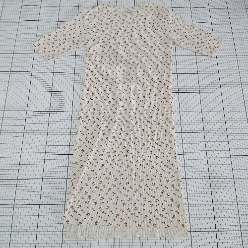 ◇ Θ フルーツオブザルーム さくらんぼ 七分袖 ロング丈 ワンピース サイズS クリーム系 レディース E 【中古】