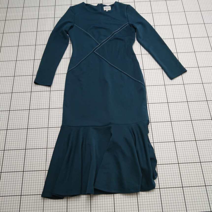 ◇ ⊇ Diosfront シンプル 長袖 膝下丈 ワンピース サイズS ブルー系 レディース E 【中古】