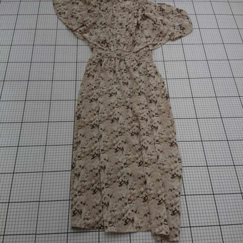 ◇ ⊂ ミウィビレット 花柄 半袖 ロング丈 ワンピース サイズM ブラウン系 レディース E 【中古】