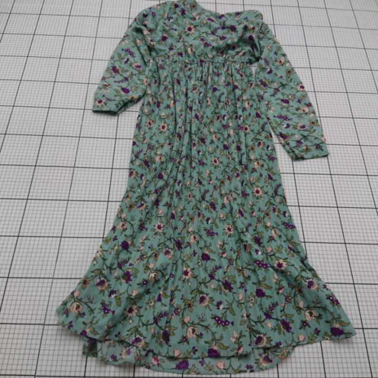 ◇ ⊂ アマイル 花柄 長袖 ロング丈 ワンピース サイズF ブルー系 レディース E 【中古】