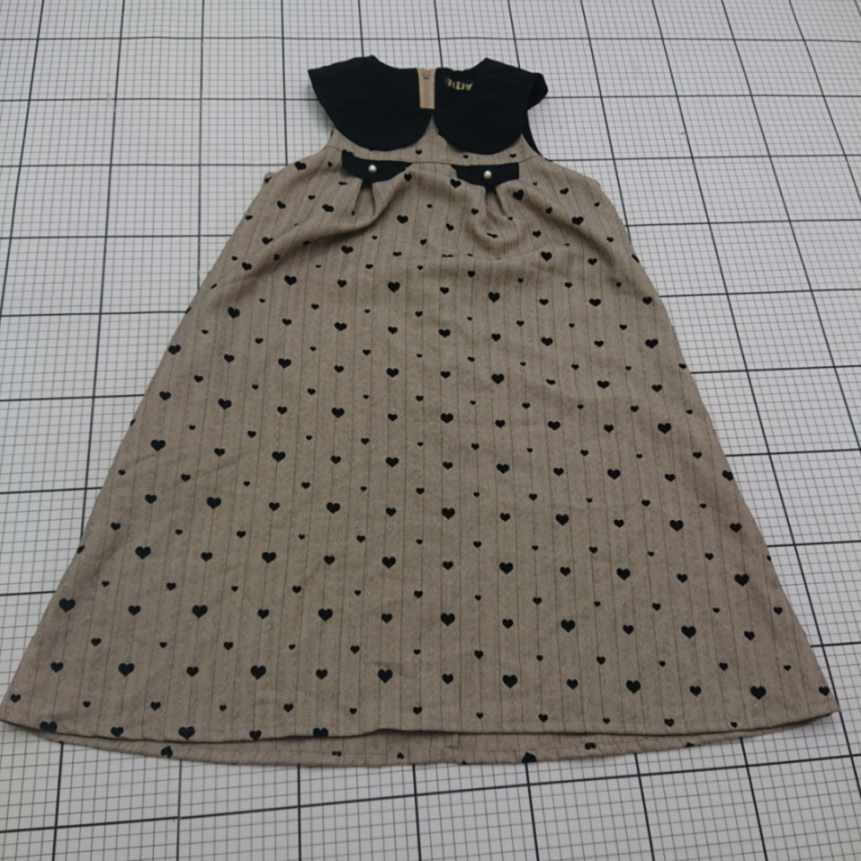 ◇ ⊂ nino ハート柄 ノースリーブ ミニ丈 ワンピース サイズ150 グレー系 レディース E 【中古】