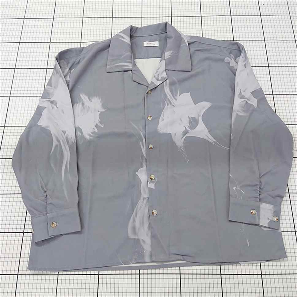 ◇ Θ Nilway ニルウェイ 花柄 オープンカラー 長袖 シャツ サイズS グレー系 メンズ E 【中古】