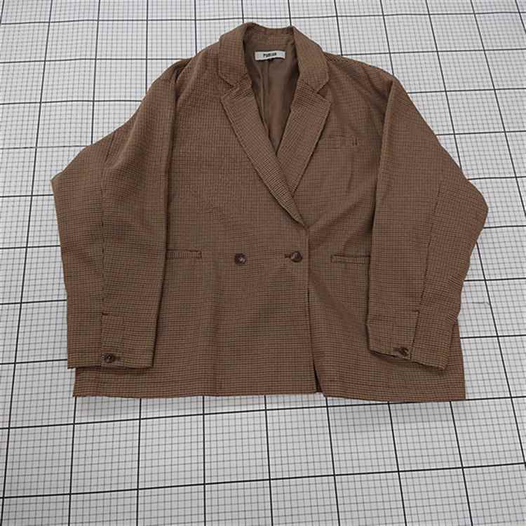 ◇ ⊇ PUBLUX パブリュクス 千鳥格子 オーバーサイズ 長袖 ジャケット サイズS ブラウン系 マルチ メンズ E 【中古】