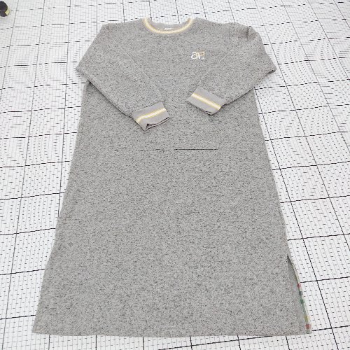 ◇ ⊇ Arnold Palmer アーノルド パーマー 裏起毛 ミックスカラー 長袖 膝下丈 ワンピース サイズL グレー系 レディース E 【中古】