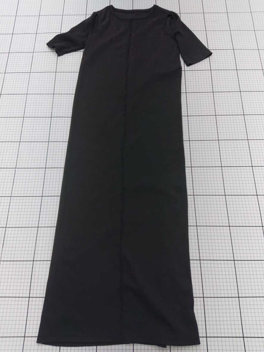 ◇ ⊂ リュミエ 大人系 半袖 ロング丈 ワンピース サイズ表記なし ブラック系 レディース E 【中古】