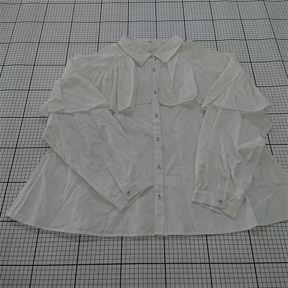 ◇ Θ merry jenny メリージェニー フリル 長袖 シャツ ブラウス サイズF ホワイト系 レディース E 【中古】