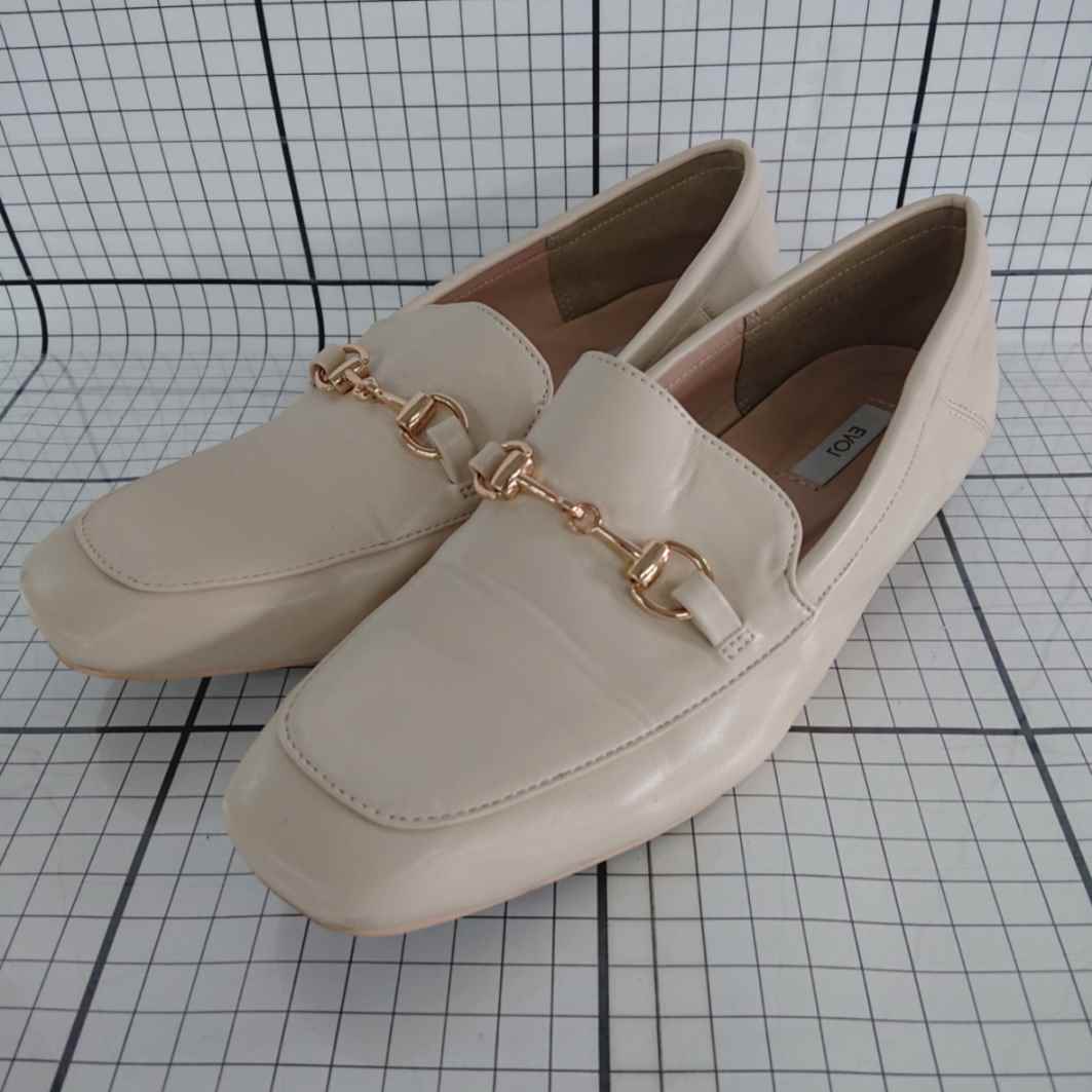 ◇ Θ EVOL イーボル ゴールド金具 ビットローファー サイズ23.0cm ベージュ系 レディース E 【中古】