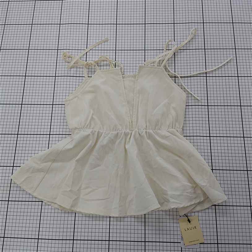 ◇ ⊂ 未使用 【ラウア LAUIR】キャミソール ペプラムトップス ベージュ系 Lサイズ ポリエステル100% E 【中古】