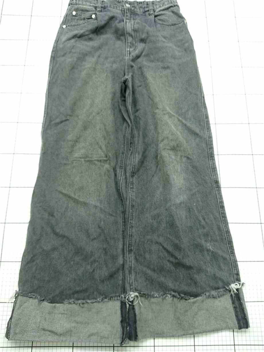 ◇ Θ 【モノマート MONO-MART】ワイドデニムパンツ ブラック系 メンズ Mサイズ 綿100% E 【中古】