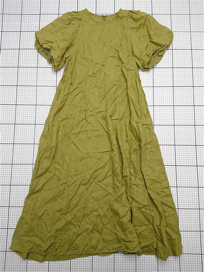 ◇ ⊂ 【ジャーナルスタンダード JOURNAL STANDARD】リネン混ワンピース 38 カーキ系 半袖 E 【中古】