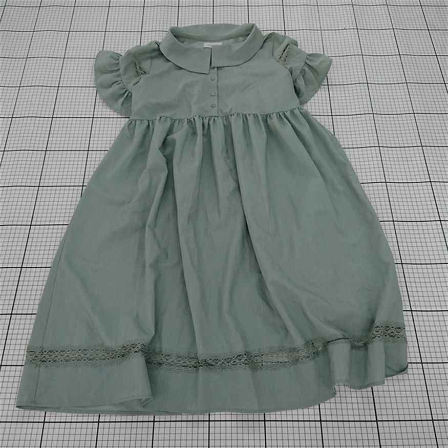 ◇ ⊂ ワンピース インターファクトリー INTER FACTORY レース切替フリルワンピース グリーン系 サイズF E 【中古】