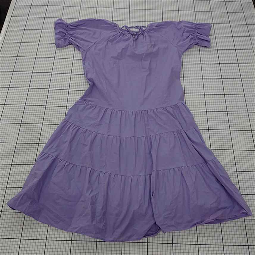 ◇ ⊂ セッティミッシモ Settimissimo ティアードワンピース パープル系 綿100% Mサイズ レディース E 【中古】