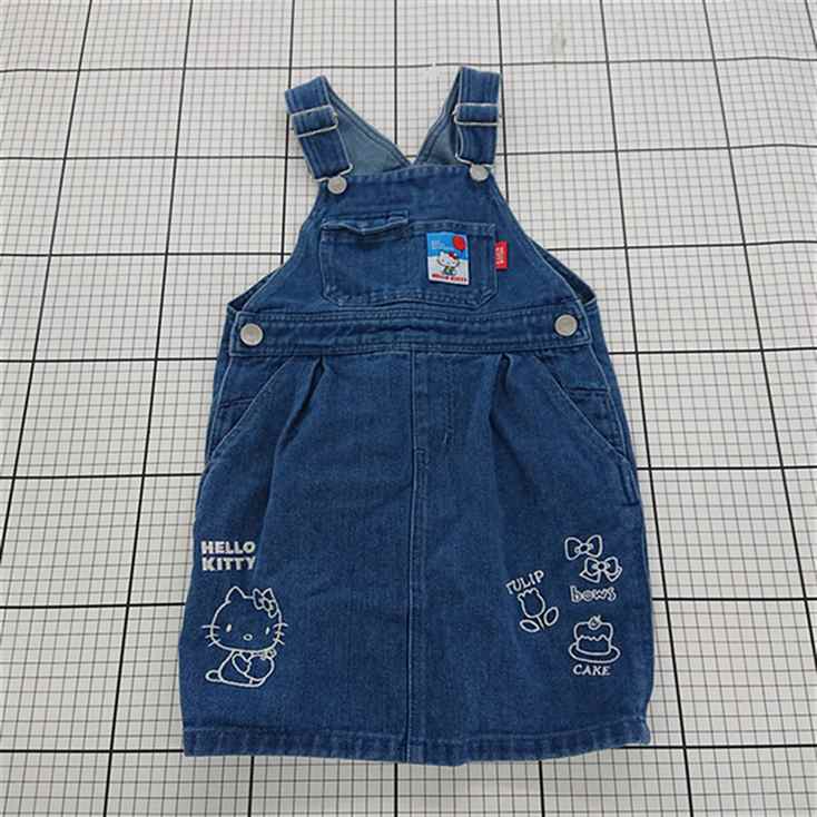 ◇ Θ ワンピース 【ブリーズ BREEZE】ハローキティ コラボ デニムジャンパースカート 120サイズ 女の子 ..