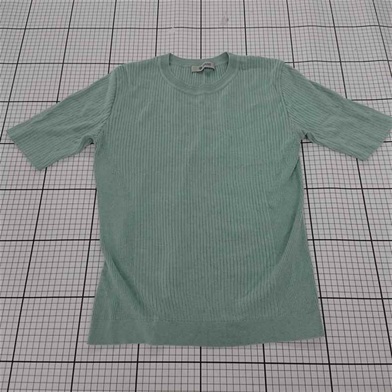 ◇ ⊂ ナノ・ユニバース nano・universe 半袖リブニット 669-1122030 ミント系 レディース サイズ38 E 【中古】