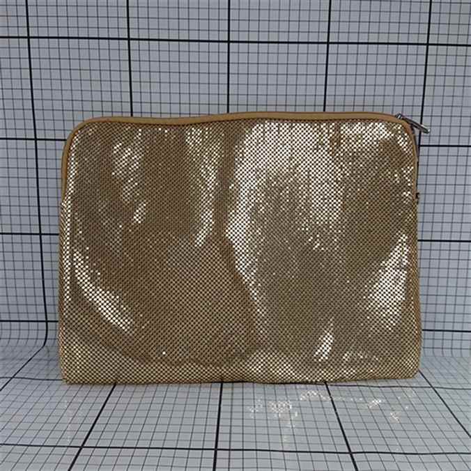 ◇ Θ 【Vivre with Attitude】保存袋付き クラッチバッグ ゴールド系 メッシュデザイン E 【中古】