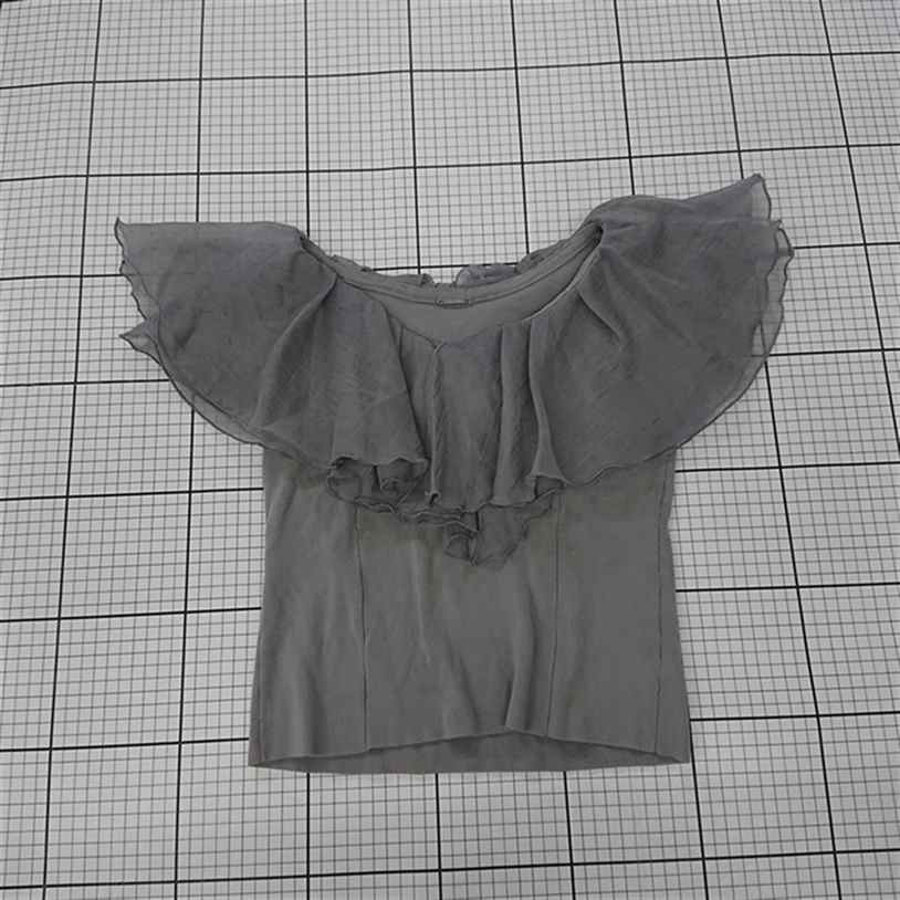 ◇ ⊂ ココディール COCO DEAL フリルデザインニットトップス グレー系 レディース E 【中古】