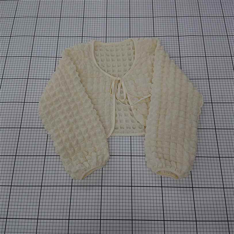 ◇ ⊂ ems excite エムズエキサイト EM341511S002 ワッフルショートカーディガン アイボリー系 Fサイズ E 【中古】