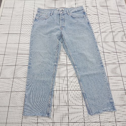 ◇ Θ 【ザラ ZARA】1649120 ライトブルー系 ストレートデニムパンツ EUR42 日本サイズL相当 E 【中古】