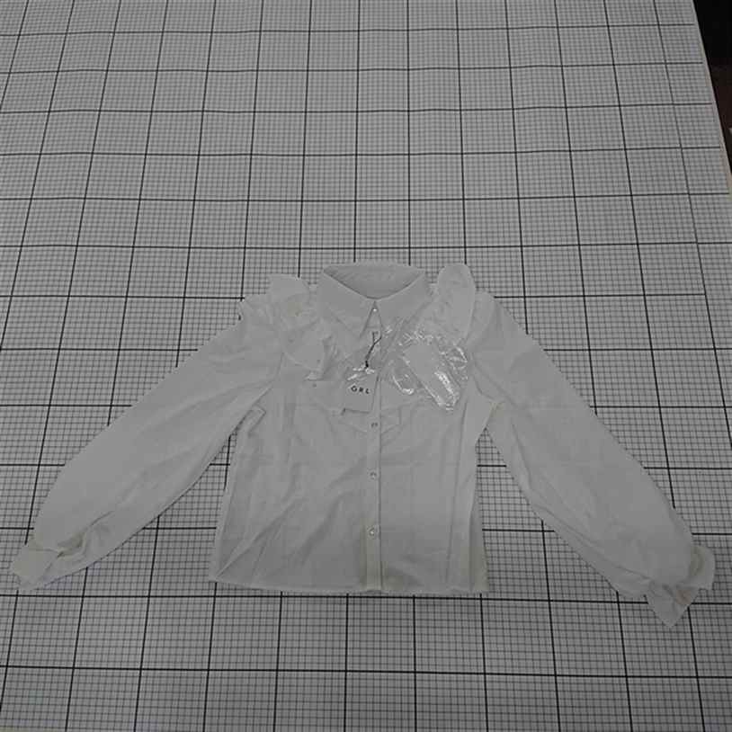 楽天フクワウチ◇ Θ 未使用 グレイル GRL al259 フリルデザイン長袖シャツ ホワイト系 レディース E 【中古】