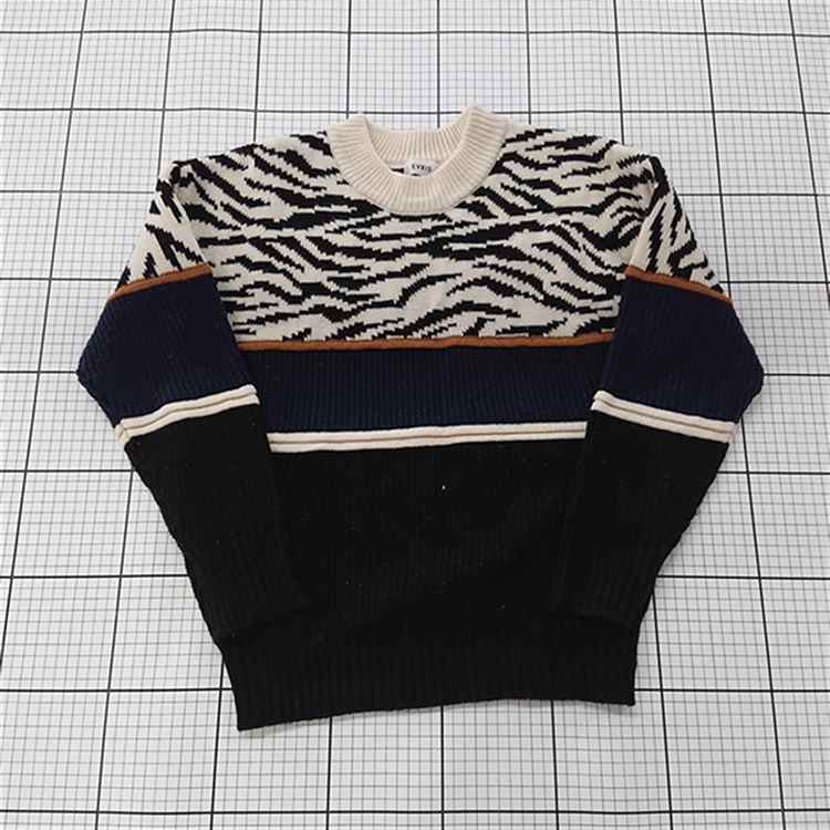 ◇ ⊇ エヴリス EVRIS ゼブラ柄ニットセーター レディース Fサイズ ブラック系 E 【中古】