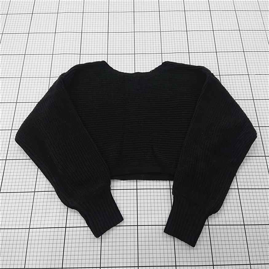 ◇ ⊇ 未使用 【グレイル GRL】it68 ブラック系 ニット クロップド丈 長袖 レディース Lサイズ E 【中古】