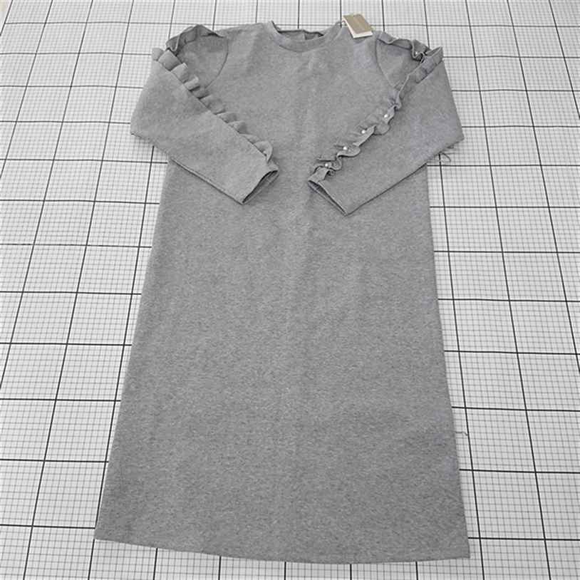 ◇ ⊇ ワンピース セゾン ド パピヨン SAISON DE PAPILLON sdp0228 グレー フリルスリーブワンピース M ..