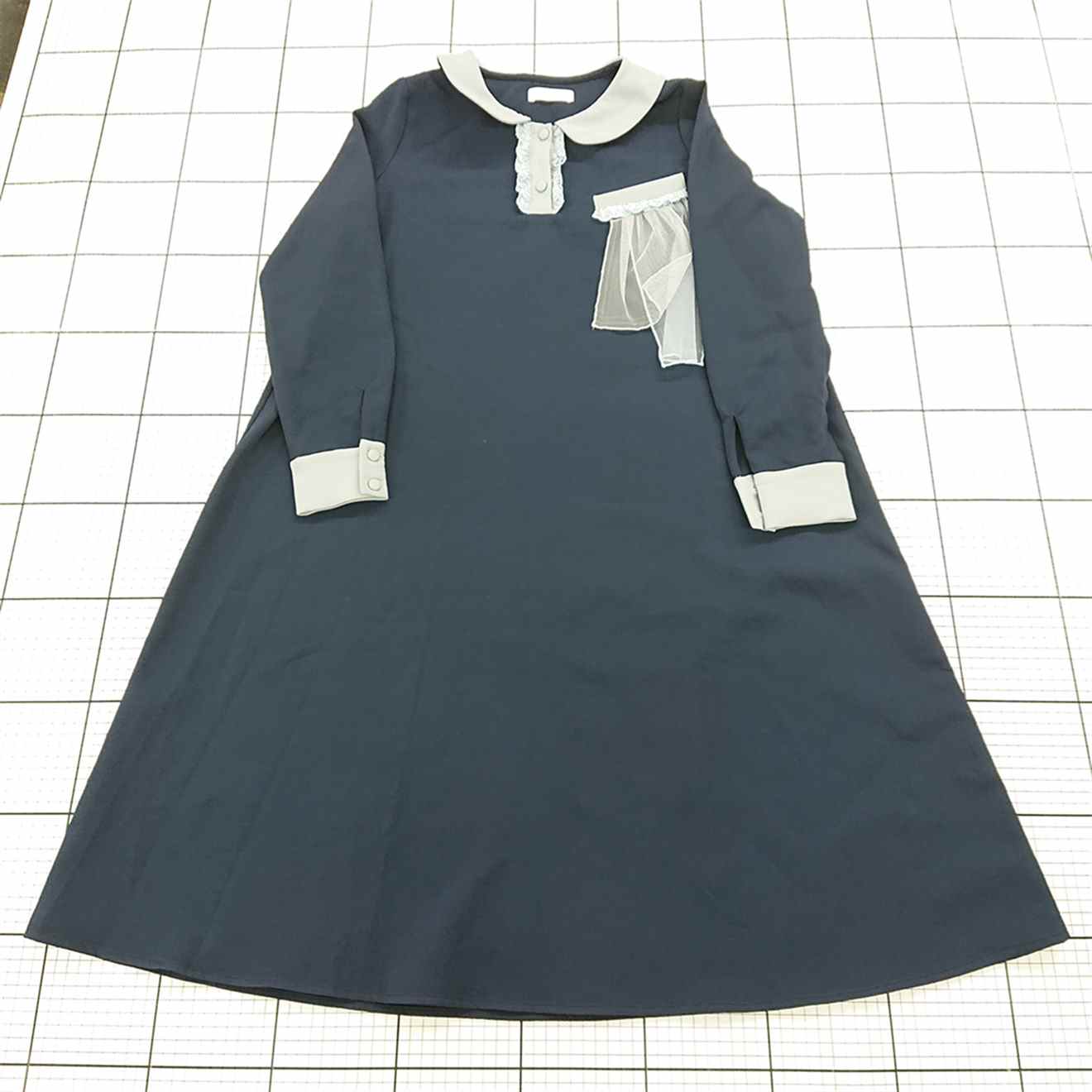 ◇ ⊇ インターファクトリー INTER FACTORY バイカラーワンピース ネイビー系 レディース Fサイズ E 【中古】