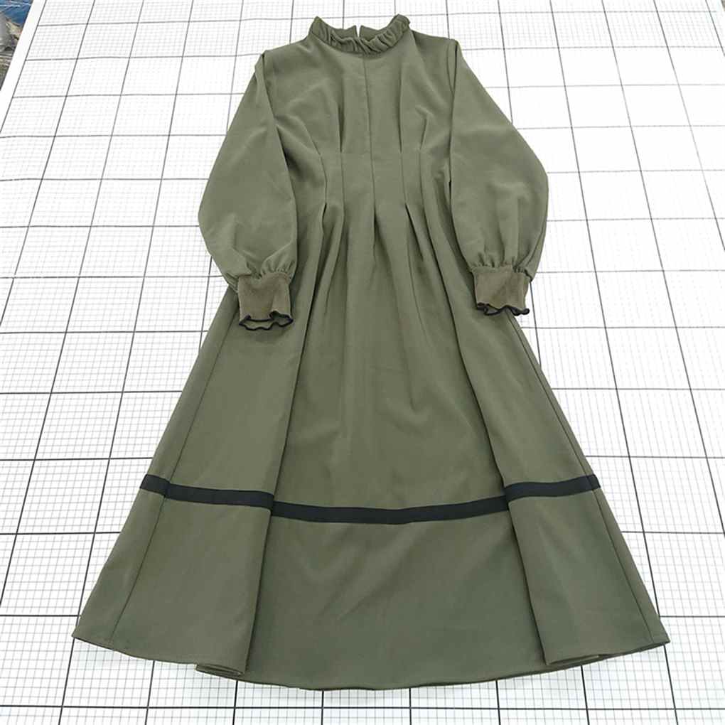 ◇ ⊇ ワンピース イデム idem IDLAP1120003 長袖ワンピース フリーサイズ カーキ系 レディース E 【中古】