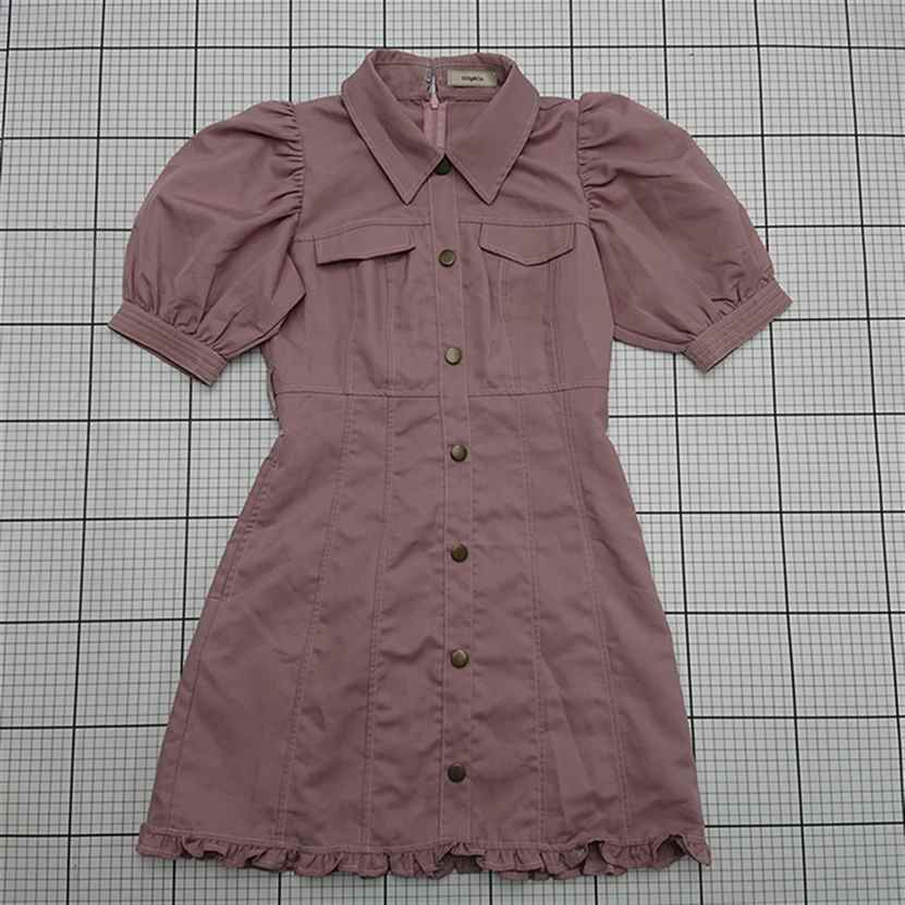 ◇ ⊂ ティティーアンドコー titty&Co. 021-310-060 パフスリーブワンピース ピンク系 レディース M E 【中古】