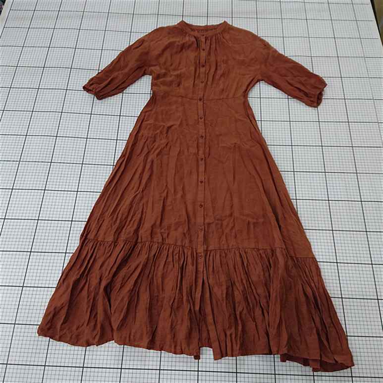 ◇ Θ ワンピース アンドエミウ Andemiu AMRM0709TO レーヨン混ロングワンピース ブラウン系 M レディース E 【中古】