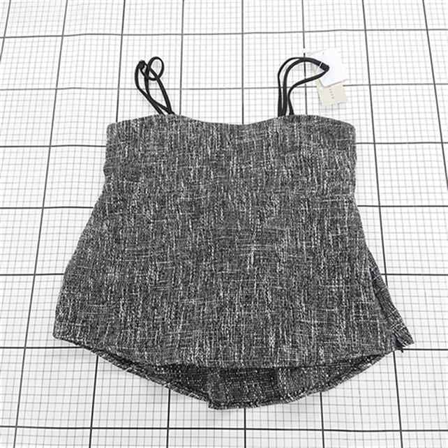 ◇ Θ 未使用 BONJOUR SAGAN ボンジュールサガン ツイード キャミソール トップス 77-003249 ブラック系 ..